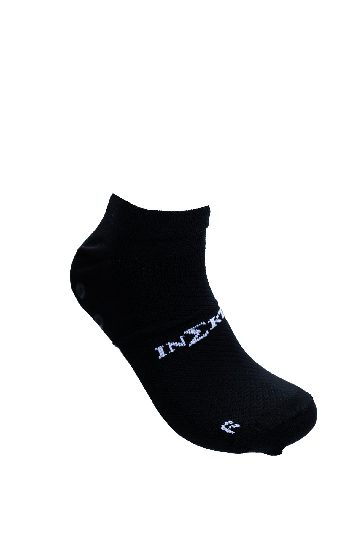 Inertia trainer grip socks in black, front view